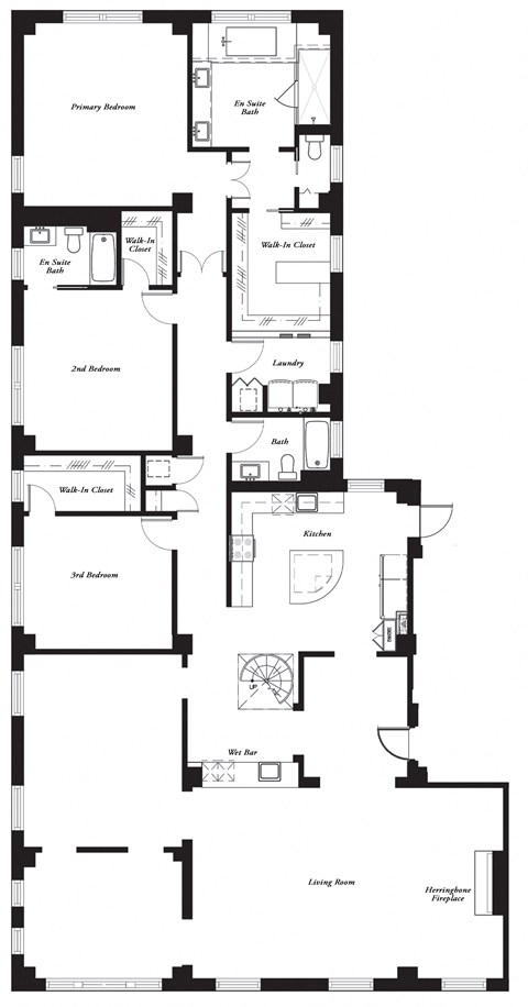 YH Penthouse 3100sf Floor Plan at York House, Missouri, 63108